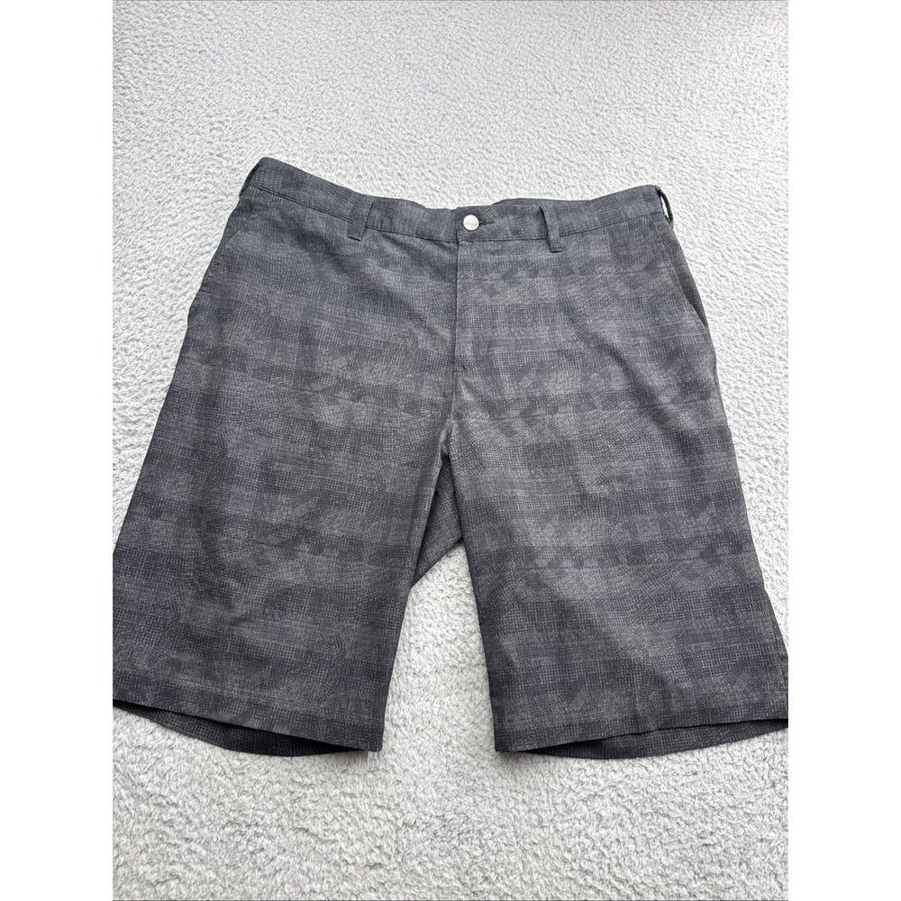 Adidas Ultimate 365 Golf Shorts Mens 34 Gray Check Stretch Performance FJ6384